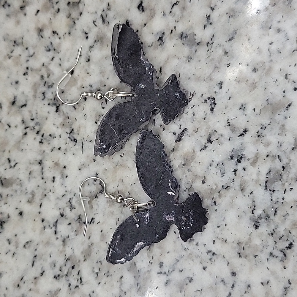 4/$10 black and white owl earrings - Picture 4 of 8